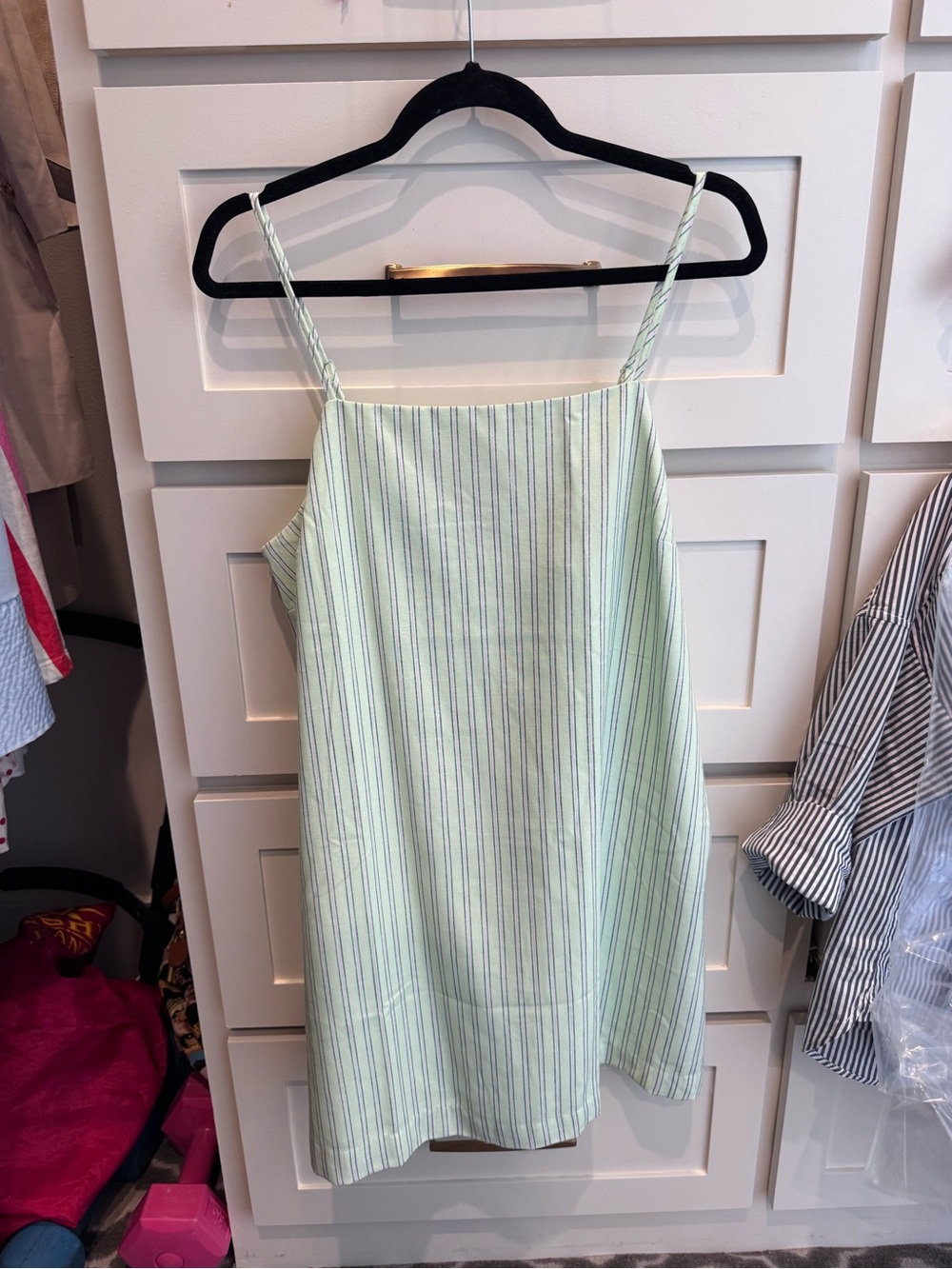 Women’s ' Mint Green Striped Spaghetti Strap Dress